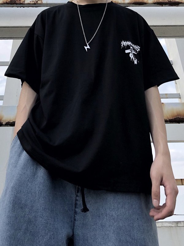 EMMIOL Men's Gothic Punk Cross Graphic Tee