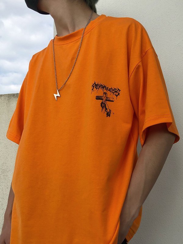 EMMIOL Men's Gothic Punk Cross Graphic Tee