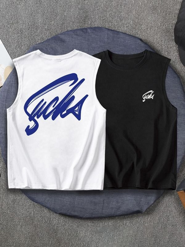 EMMIOL Men's Logo Graphic Cotton Vest