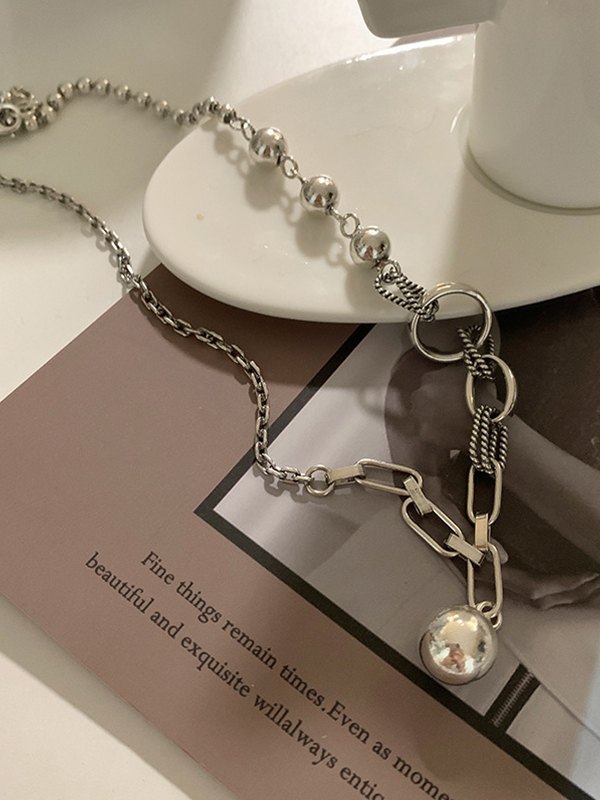 EMMIOL Silver Ball Chain Necklace