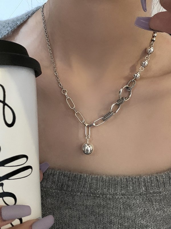 EMMIOL Silver Ball Chain Necklace
