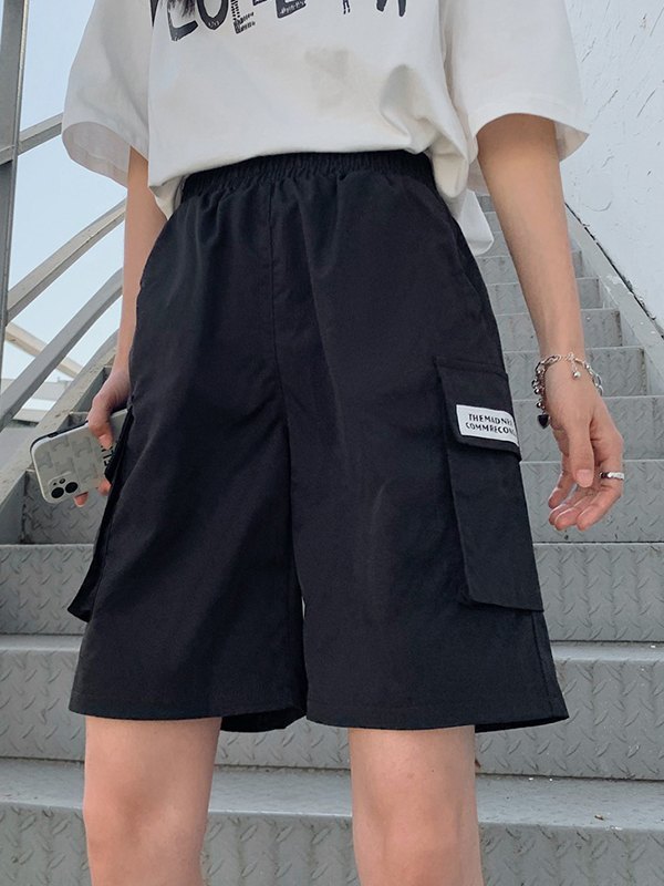 EMMIOL Letter Pocket Patch Cargo Shorts