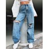 EMMIOL Jeans strappati con lavaggio vintage