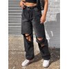 EMMIOL Jeans strappati con lavaggio vintage