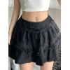EMMIOL Gothic Lace Paneled Lined Mini Skirt
