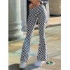 EMMIOL Pantalones acampanados con estampado a cuadros