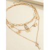 EMMIOL Layered Key Lock Butterfly Charm Necklace