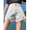 EMMIOL Criss Cross Distressed Denim Shorts