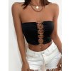 EMMIOL Top bandeau con recortes y decoración de corazones