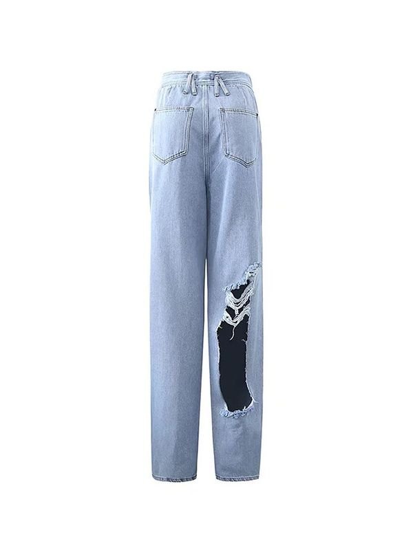 EMMIOL Jeans strappati con lavaggio chiaro