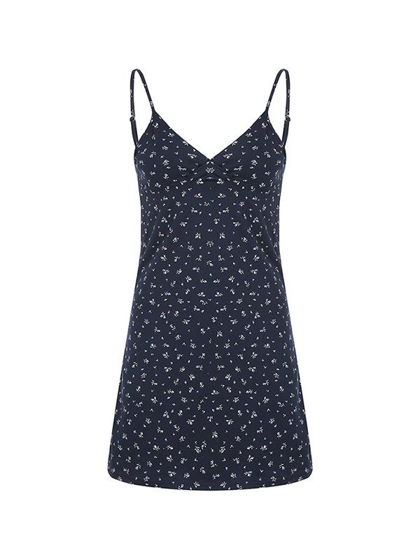 EMMIOL Mini vestido floral delicado con cuello en V