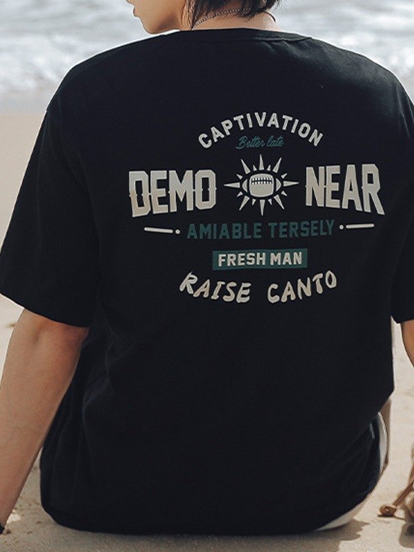 EMMIOL Camiseta estampada Demonear de algodón para hombre