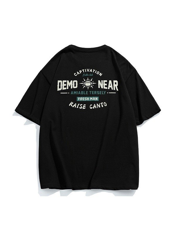 EMMIOL T-shirt grafica Demonear da uomo in cotone