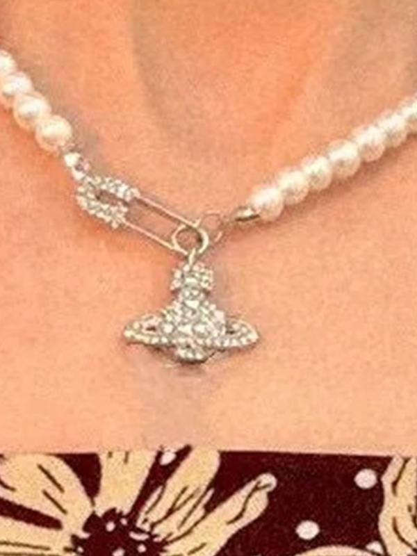 Emmiol Free shipping 2024 Rhinestone Pin Decor Faux Pearl