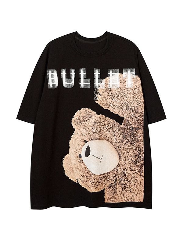 EMMIOL T-shirt da uomo con grafica Bullet Bear