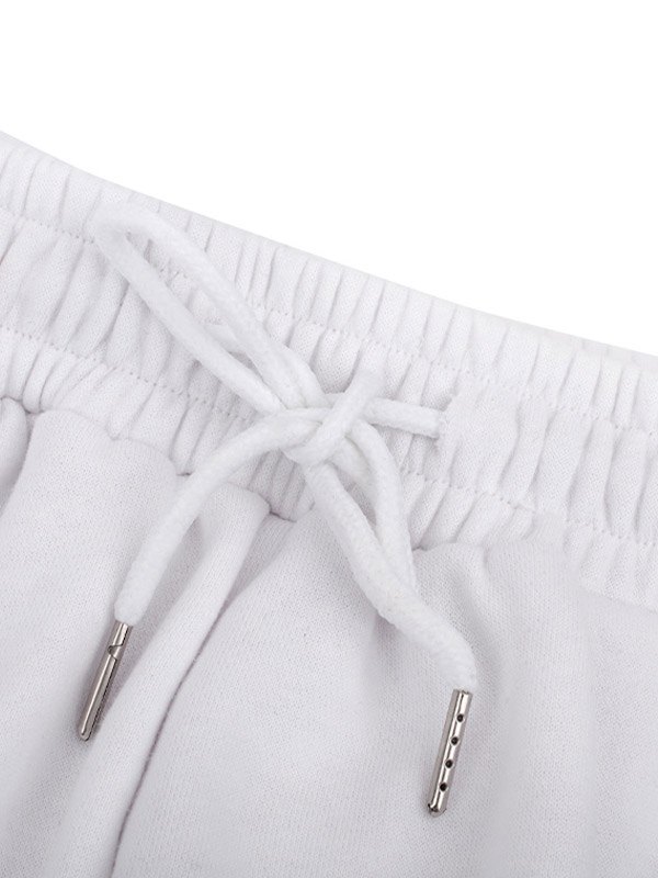 EMMIOL Split High Waist White Sweatpants