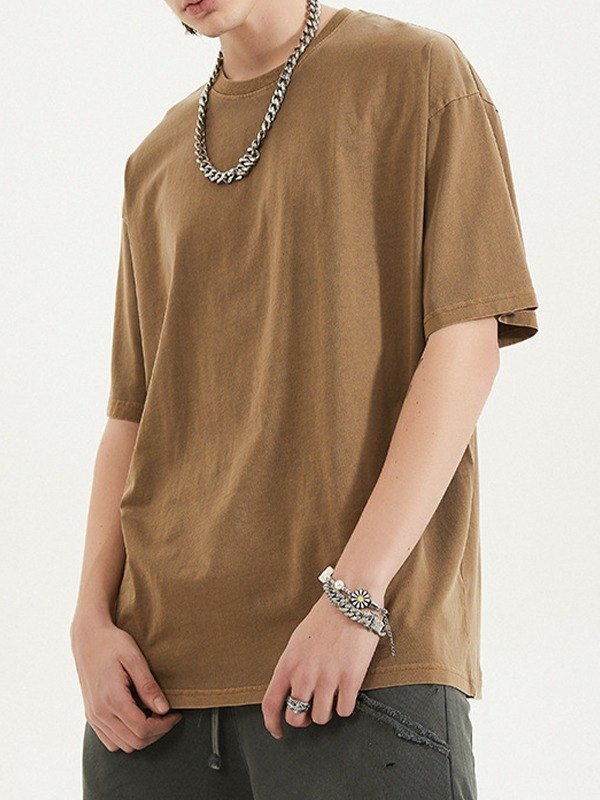 EMMIOL Camiseta con lavado vintage para hombre