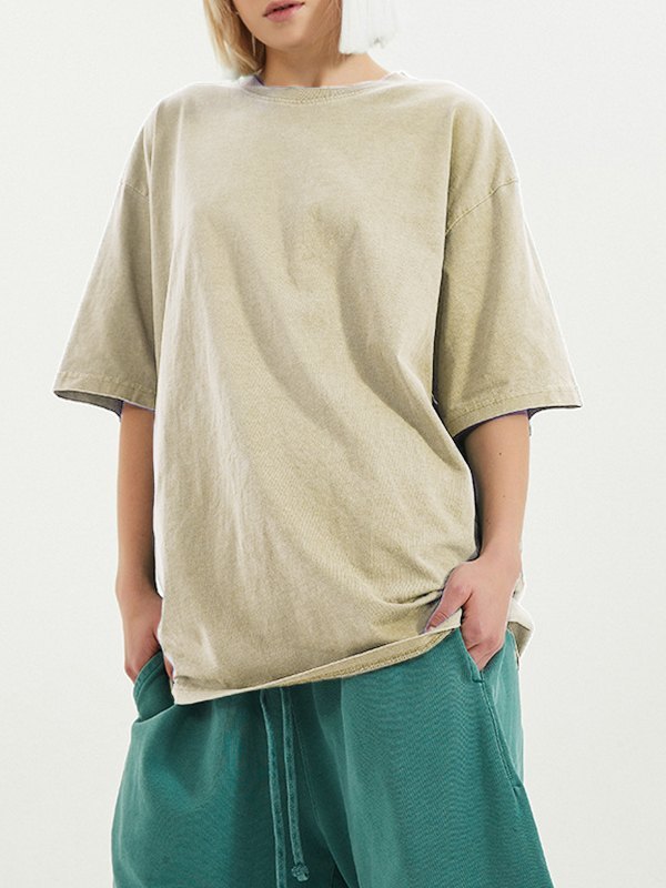 EMMIOL Camiseta con lavado vintage para hombre