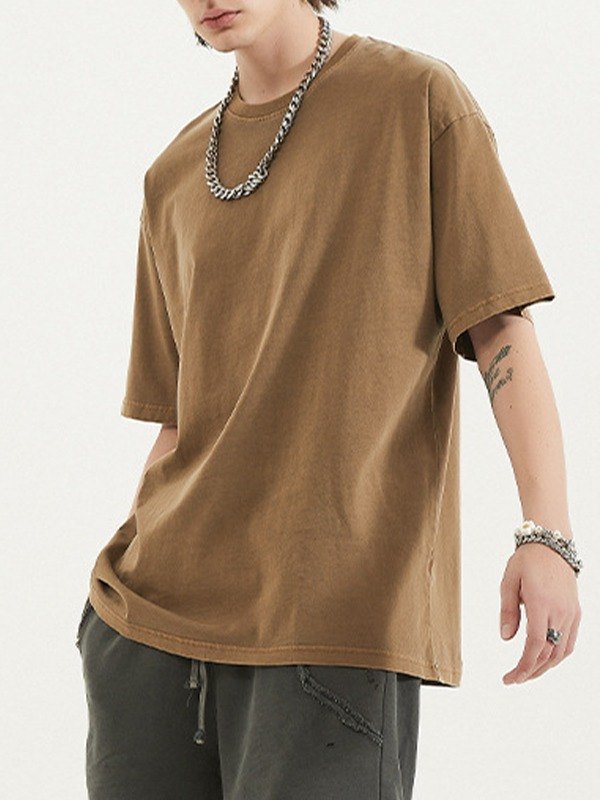 EMMIOL Camiseta con lavado vintage para hombre