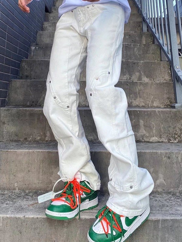 EMMIOL Schlaghose mit Nietendetail für Herren