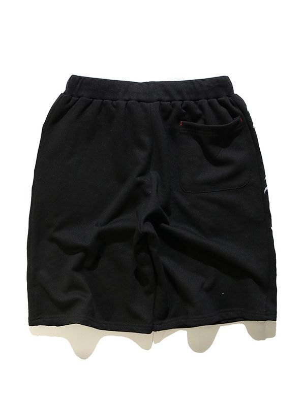 EMMIOL Shorts de jogger bordados con letras góticas para hombre