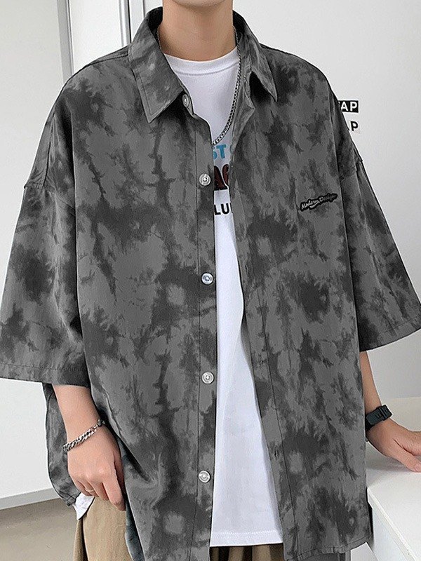 EMMIOL Men's Tie Dye Button Down Shirt