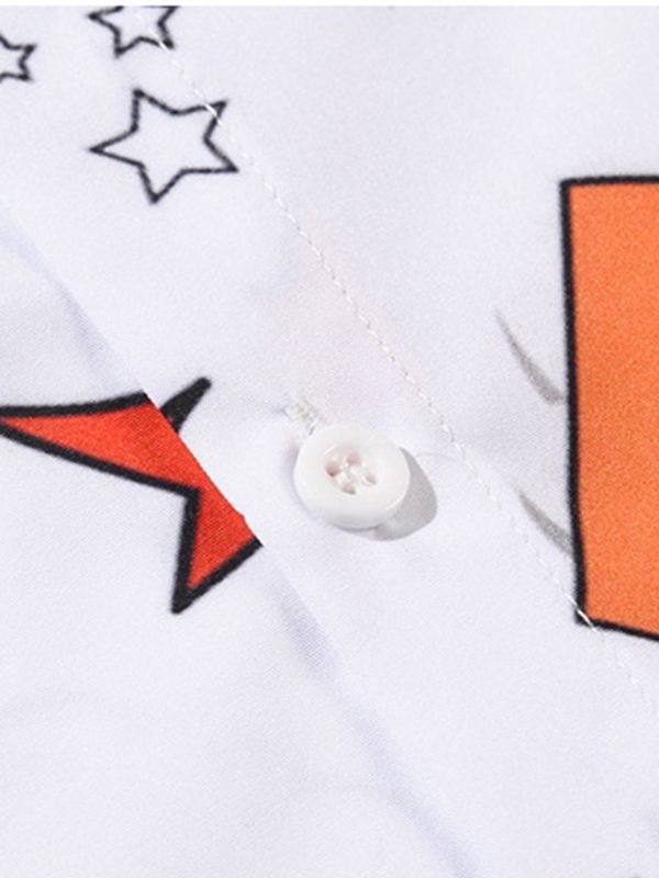 EMMIOL Button-Down-Hemd mit Boom-Graffiti-Print für Herren