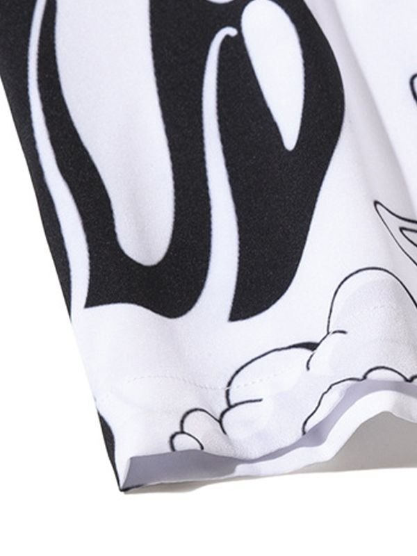 EMMIOL Button-Down-Hemd mit Boom-Graffiti-Print für Herren