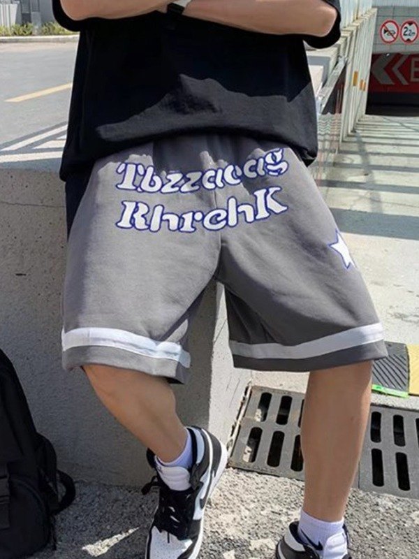 EMMIOL Bedruckte knielange Jogger-Shorts für Herren
