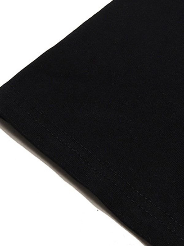 EMMIOL Camiseta con estampado de letras góticas punk salpicadas para hombre