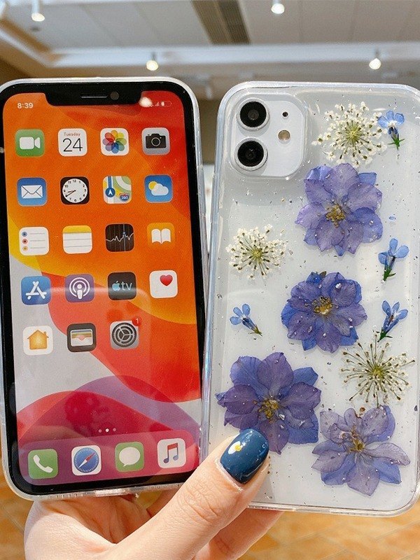 EMMIOL Estuche para teléfono suave con patrón floral