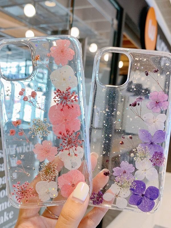 EMMIOL Glitter Floral Pattern Phone Case