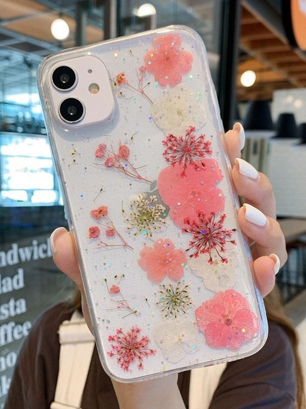EMMIOL Glitter Floral Pattern Phone Case