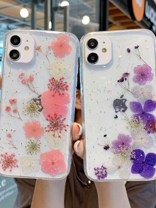 EMMIOL Glitter Floral Pattern Phone Case