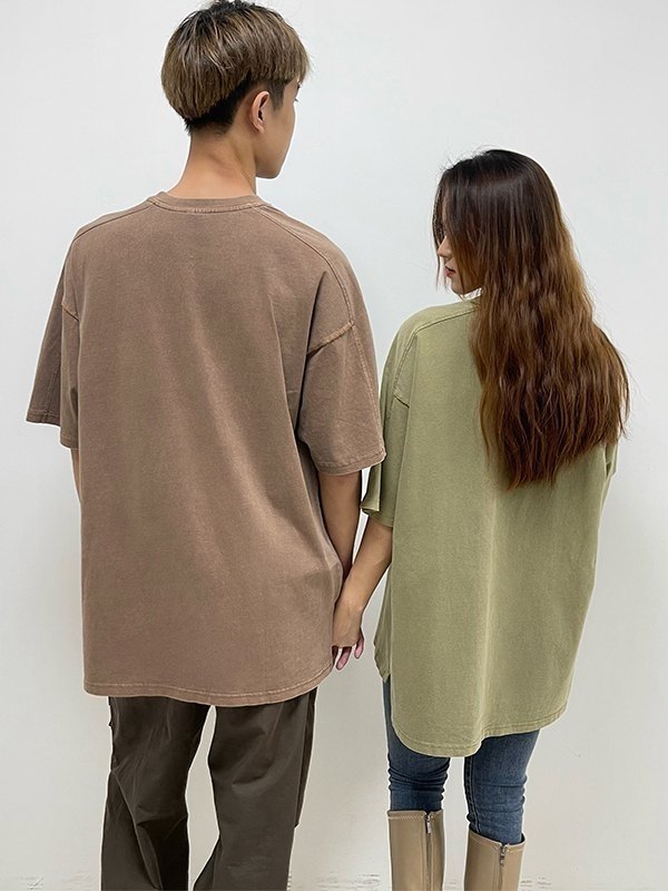 EMMIOL Camiseta con estampado de calaveras lavadas para hombre