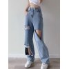 EMMIOL Jeans strappati con lavaggio chiaro