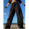 EMMIOL Pantalones cargo tipo paracaídas con adorno de cadena