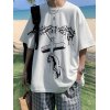 EMMIOL Camiseta con estampado de cruz gótica punk para hombre