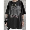 EMMIOL Camiseta con estampado abstracto oscuro para hombre