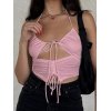 EMMIOL Neckholder Crop Cami Top mit Ausschnitt zum Schnüren