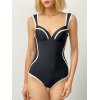 EMMIOL Contrast Trim Underwire One Piece Swimsuit