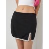 EMMIOL Lace Trim Split Mini Skirt