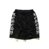 EMMIOL Shorts de jogger bordados con letras góticas para hombre