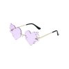 EMMIOL Burning Heart Pattern Rimless Sunglasses