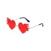 EMMIOL Burning Heart Pattern Rimless Sunglasses