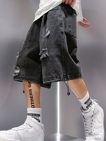 Men's Distressed Wash Denim Shorts main image 0