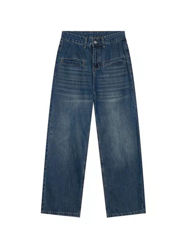 EMMIOL Lose Jeans mit Taschenwaschung für Herren