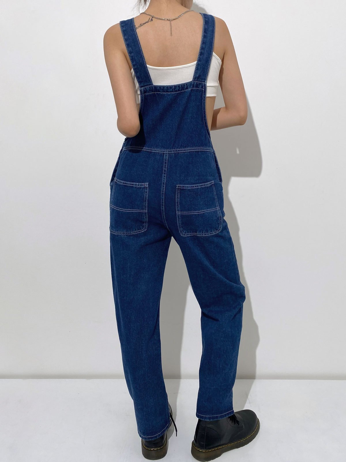 EMMIOL Vintage Pocket Denim Overall Jeans