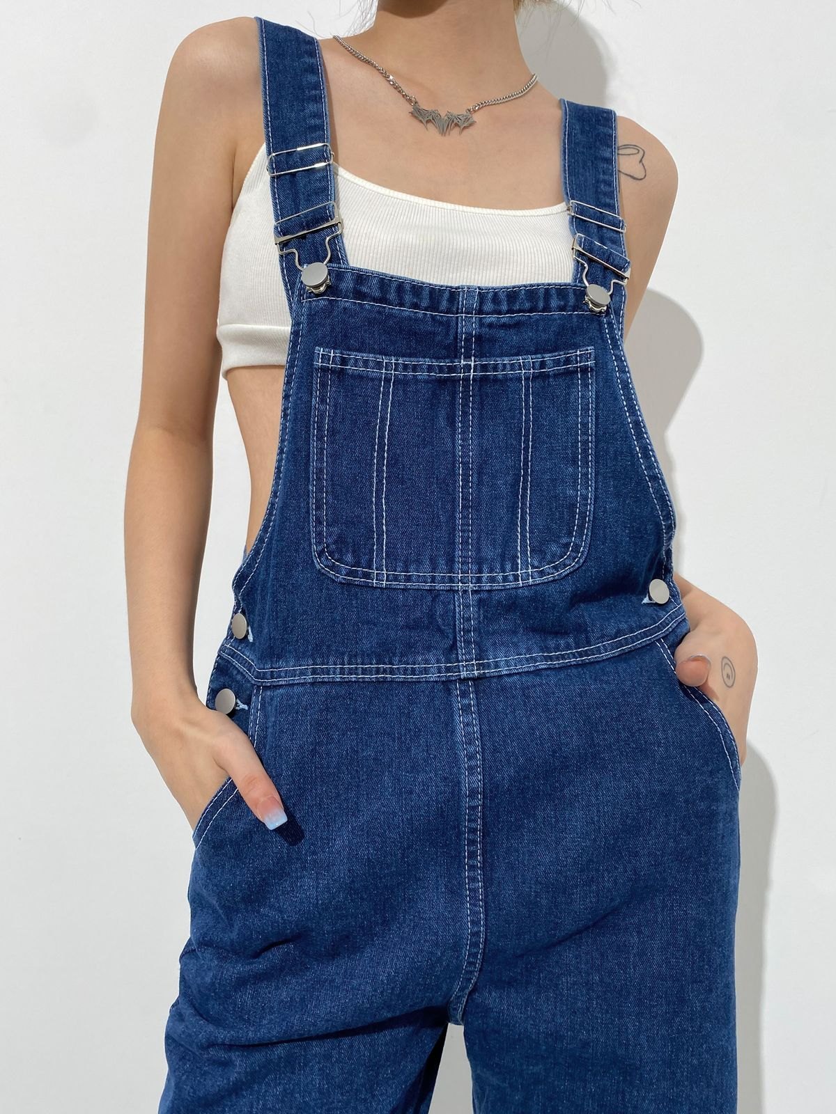 EMMIOL Vintage Pocket Denim Overall Jeans