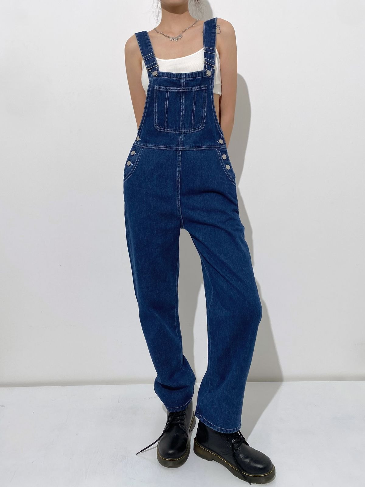 EMMIOL Vintage Pocket Denim Overall Jeans